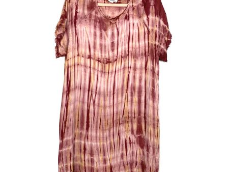 Hashtag In Trend Mauve Maroon Tie Dye Raw Hem Dress- Size S Discount