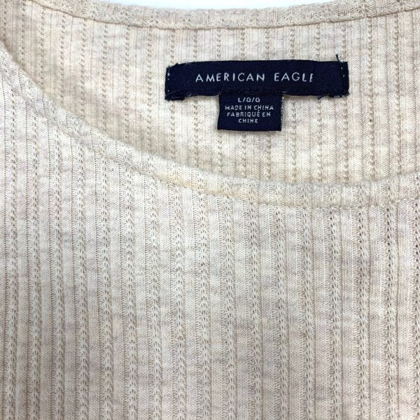 American Eagle Cream Ribbed Belted Sweater Dress- Size L (see notes) For Sale