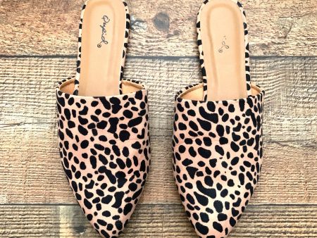 Qupid Animal Print Pointed Toe Mules- Size 8.5 (Great Condition) Discount