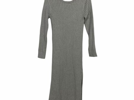 Wayf Dede & Emily Grey Ribbed Tie Back Front Slit Sweater Dress NWT- Size S (sold out online) Hot on Sale