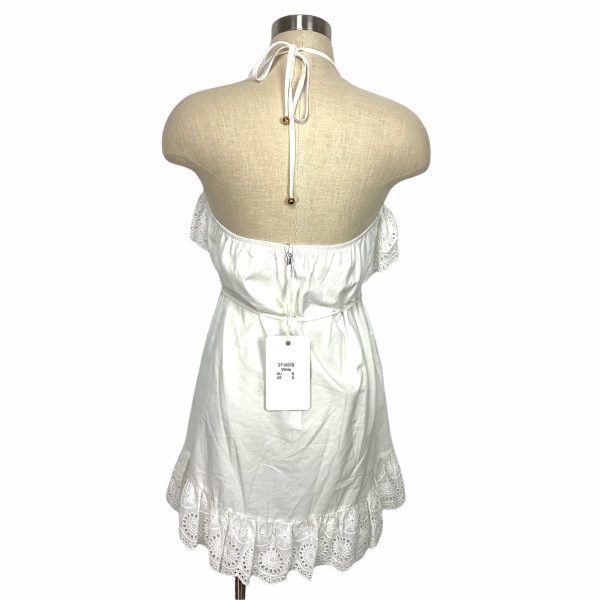 Indikah White Eyelet Halter Dress NWT- Size US S For Sale