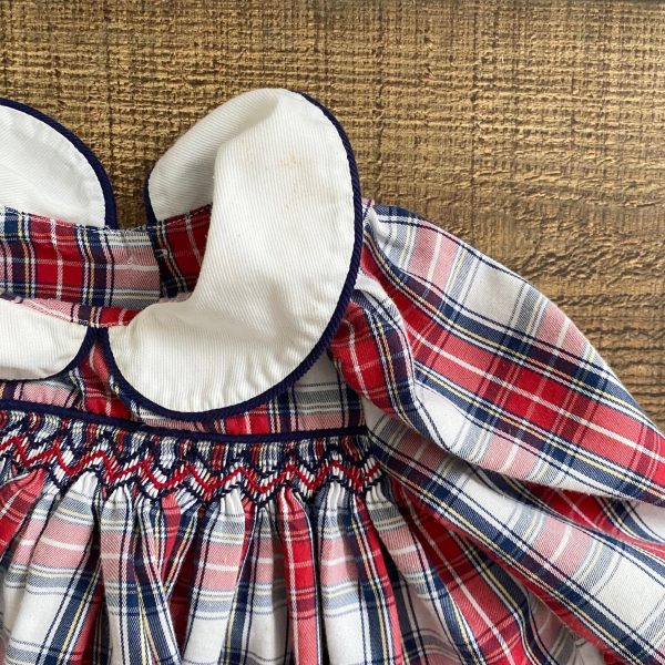 Shrimp and Grits Kids Red Plaid Collared Dress- Size 12M (see notes) Discount