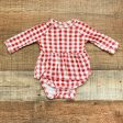 Spearmint Love Red White Gingham Romper- Size 0-3M Online Hot Sale