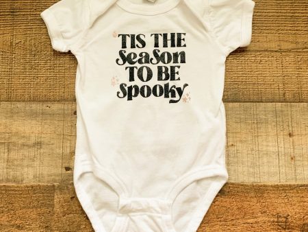 Rabbit Skins White  Tis The Season To Be Spooky  Onesie- Size 6M Hot on Sale