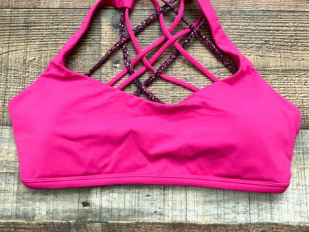 Lululemon Magenta With Magenta Animal Print Straps Padded Sports Bra- Size 8 For Discount