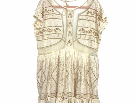 Free People Cream Embroidery Romper NWT- Size S Online Sale