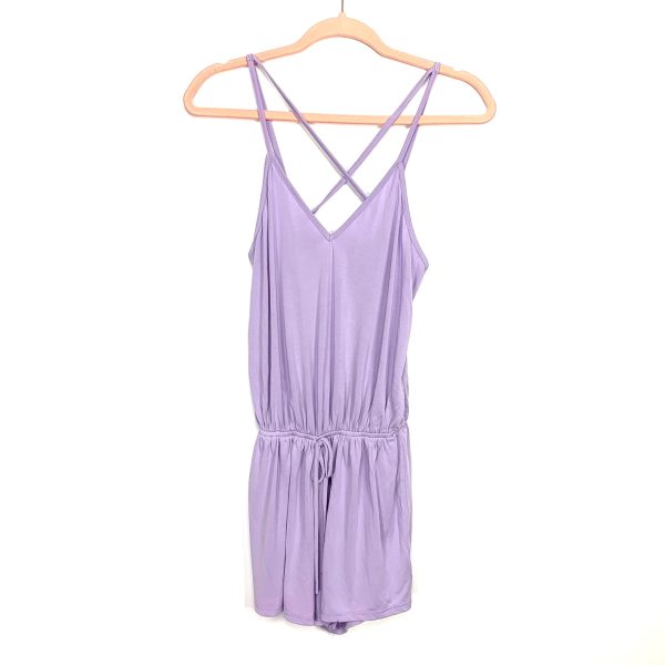 CY Fashion Lilac Front Cross Drawstring Waist Romper- Size S Fashion