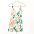 Blue Blush Palm Print Faux Wrap Romper- Size S Fashion