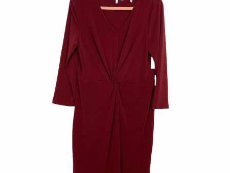 Lark & Ro Maroon Front Twist Fitted Dress NWT- Size 14 Online