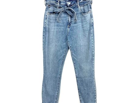 Abercrombie & Fitch Ultra High Rise Super Skinny Ankle Belted Paper Bag Jeans NWT- Size 32 14R (Inseam 25 ) on Sale