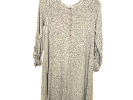 Z Supply Heathered Grey Button Up Roll Tab Sleeve Super Soft Dress NWT- Size S For Discount