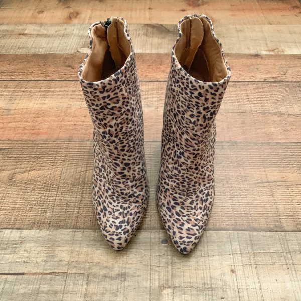 Qupid Animal Print Suede Back Zipper Booties- Size 8.5 Online Sale