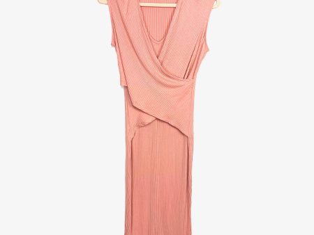 Venus Pink Ribbed Bodycon Dress- Size L For Cheap