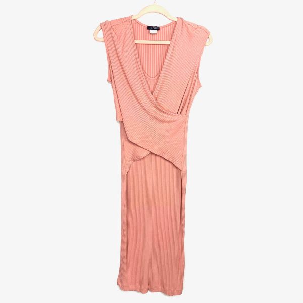 Venus Pink Ribbed Bodycon Dress- Size L For Cheap