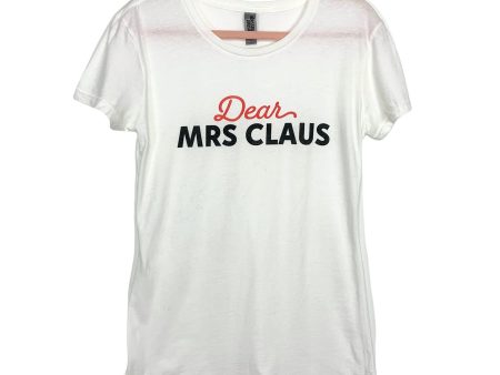 Instant Message White  Dear Mrs Claus  T-Shirt- Size S on Sale