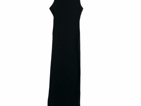 No Brand Black Fitted Front Slit Sleeveless Maxi Dress- Size M Online