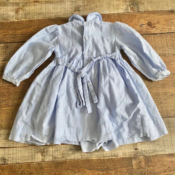 Carriage Boutiques Blue Gingham Smocked Bow Dress- Size 18M Online Sale