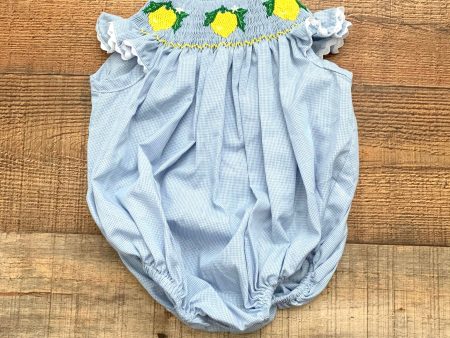 Dogwood Smocking Company Gingham Lemon Bubble Romper- Size 3M Sale