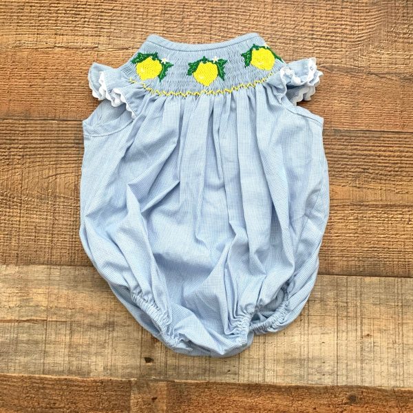 Dogwood Smocking Company Gingham Lemon Bubble Romper- Size 3M Sale