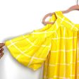 Moon River Yellow White Striped Cold Shoulder Puff Sleeve Dress- Size L Online now