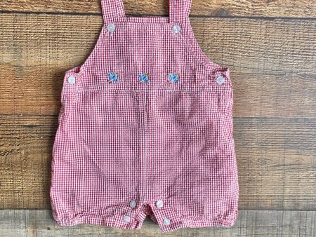 Anavini Red Gingham Hand Smocked Airplane Outfit- Size 24M Online Sale