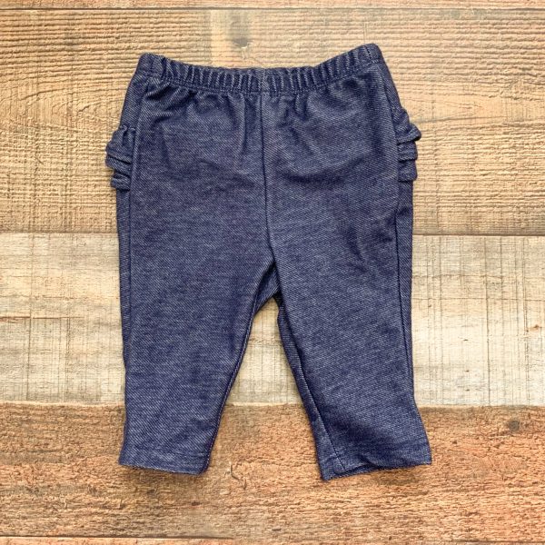 Old Navy Denim Ruffle Bottom Leggings- Size 0-3M Online now