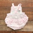 Mudpie Light Pink Seersucker Romper- Size 0-3M Online now