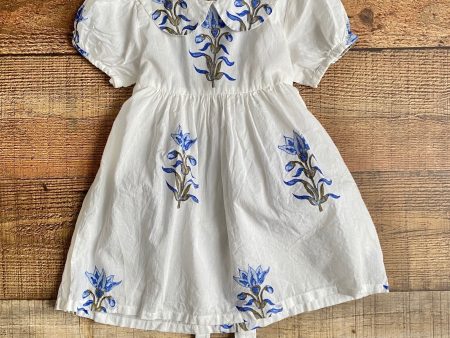 Better Living White Cotton Collared Floral Dress- Size 12M For Cheap