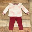 Splendid Camo Sweater with Burgundy Legging Set- Size 3-6M Online Hot Sale