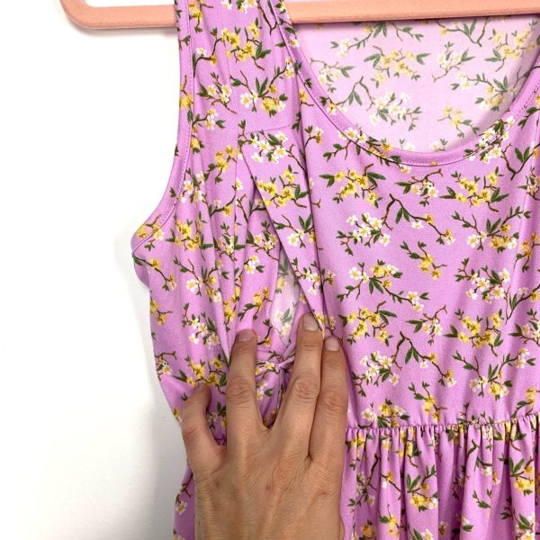 Everly Grey Lilac Floral Print Nursing Dress- Size S Online now