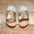 Beach By Matisse White Leather Upper Gold Double Strap Slip On Sandals NWOT- Size 7 Discount