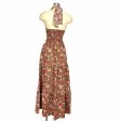 Shein Tan Floral Print Smocked Back Halter Maxi Dress- Size S Online Sale