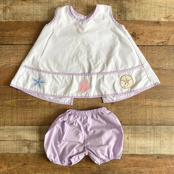 The Beaufort Bonnet Purple Seashell Dress with Bloomers- Size 3T (see notes) Online