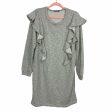 Cable Stitch Grey Heathered Ruffle Dress- Size XL Cheap