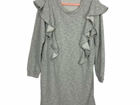 Cable Stitch Grey Heathered Ruffle Dress- Size XL Cheap