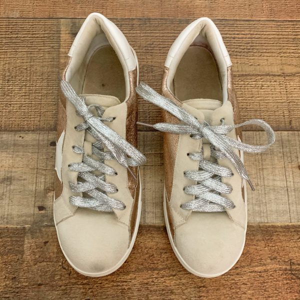 Vici Tan Metallic Sneakers With New Laces- Size 10 Fashion