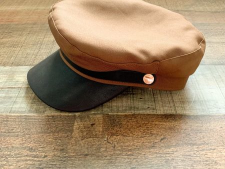 H&M Brown Faux Leather Brim Hat- Size XS S Fashion