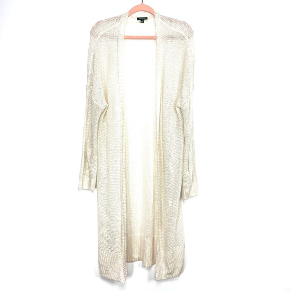 Wild Fable Off White Open Knit Duster Cardigan- Size L Fashion