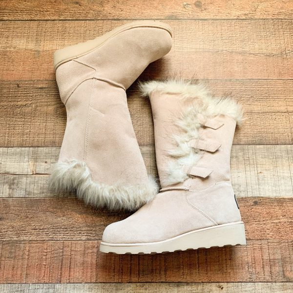 Bearpaw Tan Platform Faux Fur Boots- Size 9 (see notes) Online Hot Sale