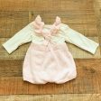 Cat & Jack Pink Knit Romper with Cream Onesie- Size 0-3M on Sale