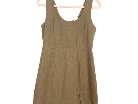 Olivaceous Mocha Linen Like Romper NWT- Size M (Looks Like A Dress) Fashion