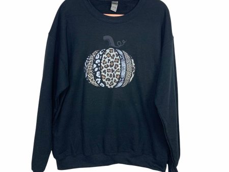 Gildan Black Animal Print Pumpkin Sweatshirt- Size L (we have matching onesie) For Discount