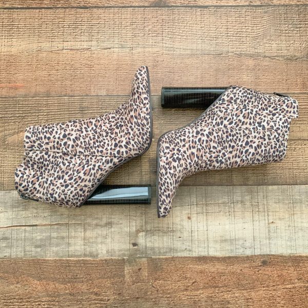 Qupid Animal Print Suede Back Zipper Booties- Size 8.5 Online Sale