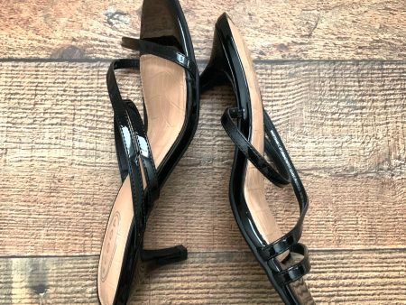 Scoop Black Shiny Heels- Size 8.5 (Brand New Condition) Online