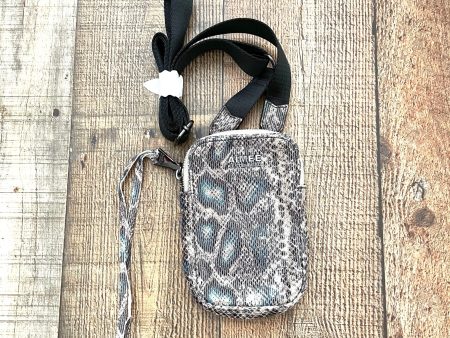 Amiee Kestenberg Snakeskin Stadium Leather Crossbody Bag Hot on Sale