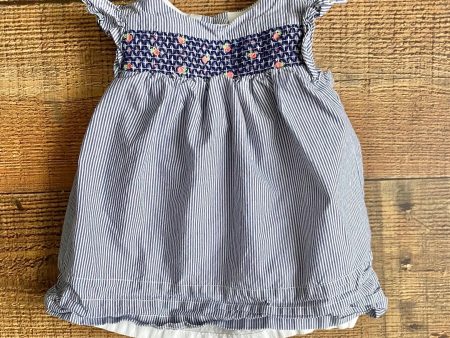 Janie and Jack Navy Striped Dress- Size 0-3M Online Hot Sale