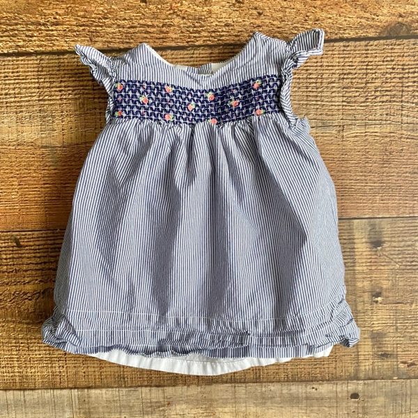 Janie and Jack Navy Striped Dress- Size 0-3M Online Hot Sale