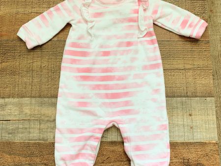 Baby Gap White Pink Tie Dye Ruffle Jumpsuit- Size 3-6M Discount