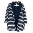 Joules Navey and White Striped Fleece Lined Hooded Rain Jacket- Size 8 (color sold out online) on Sale