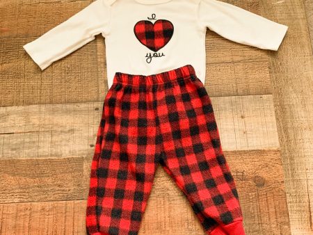 Cutie Pie Gingham I Love You Pant Set- Size 3-6M Online